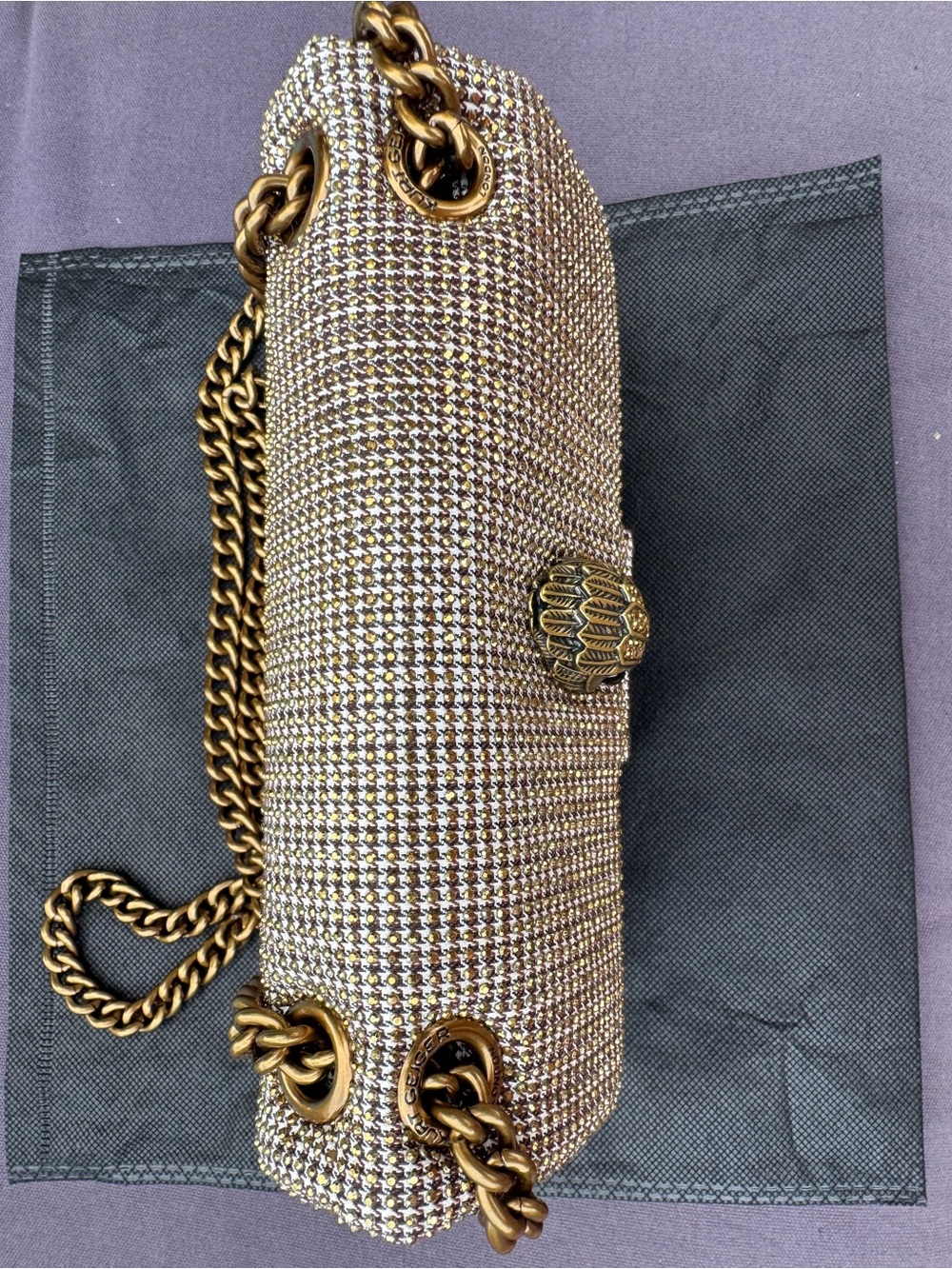 NWT Kurt Geiger Mini Kensington Crystal Houndstooth Shoulder Crossbody Bag - Picture 8 of 16